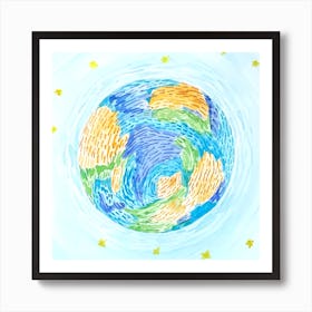 Earth Square Art Print