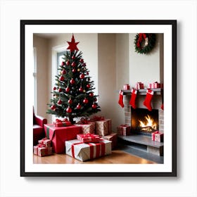 Christmas Tree In Living Room 3 Art Print