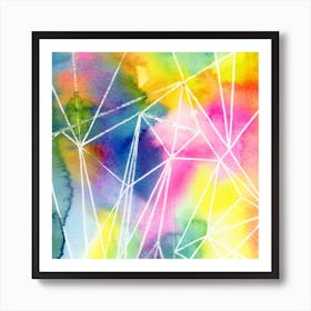 Abstract Watercolor Triangels Art Print