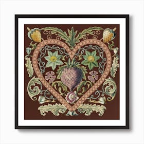 Ornate Vintage Hearts Muted Colors Lace Victorian 9 Art Print