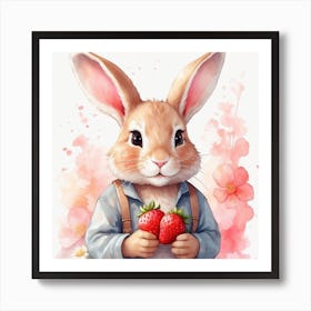 Strawberry Bunny Art Print
