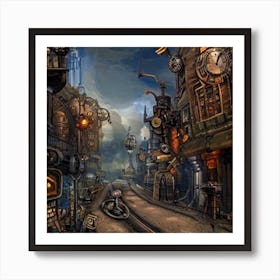 Steampunk City Art Print