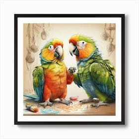 Parrots 8 Art Print