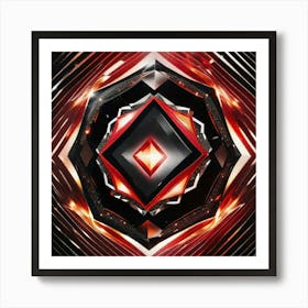 Red black neon Art Print