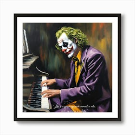 Wall art Joker Playing Piano Art Print