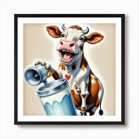 Cow With Milk 2 Art Print