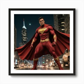 Superman At Night Art Print