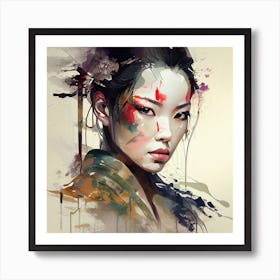 Powerful Warrior Geisha  #1 Art Print