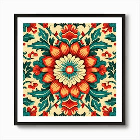 Russian Floral Pattern Art Print