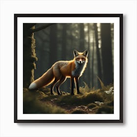 Red Fox In The Forest 56 Art Print