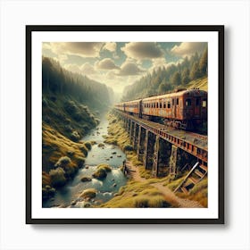 Train In The Mountains 1 Art Print