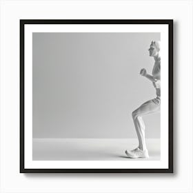 Runner Running On White Background Art Print