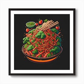 Bowl Of Noodles Art Print