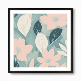 Pink Floral Wallpaper 4 Art Print