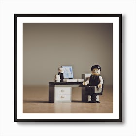 Businessman At Desk Art Print
