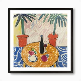 Wine With Friends Matisse Style 3 Art Print