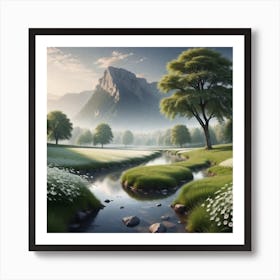 Stream In The Mountains 3 Art Print