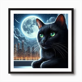 Black Cat In The Window 3 Art Print