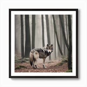 Wolf In The Forest 7 Art Print