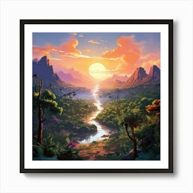 Mixture Between Forest Jungle And Desert Art Print