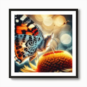 Butterfly On A Flower 2 Art Print