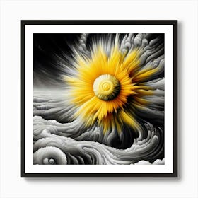 Sunflower In The Storm Art Print