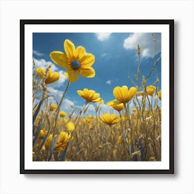 Field Of Yellow Flowers 45 Art Print