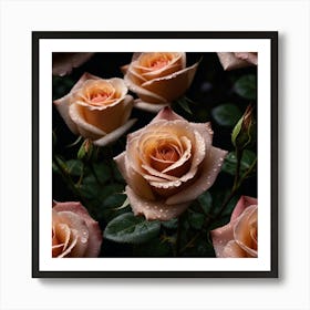 Roses In The Rain Art Print