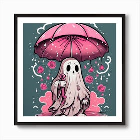 Ghost With Umbrella Art Print