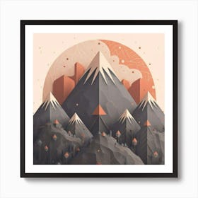 Abstract Mountain Landscape 1 Art Print