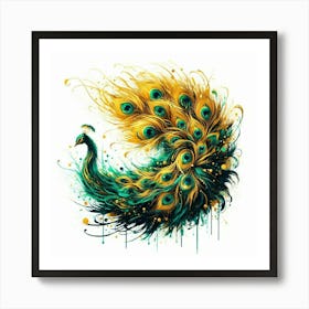 Peacock Painting 1 Art Print