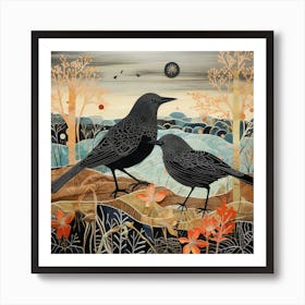 Bird In Nature Blackbird 2 Art Print