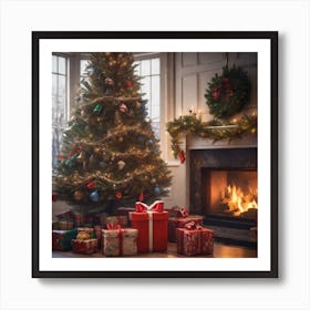 Christmas Tree In The Living Room 93 Art Print