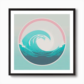 Tidal Wave Ocean Sea Tsunami Wave Minimalist Art Print
