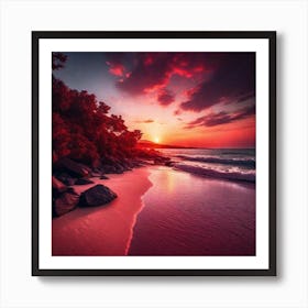 Sunset On The Beach 823 Art Print