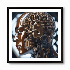 Woman With A Robot Head 6 Art Print