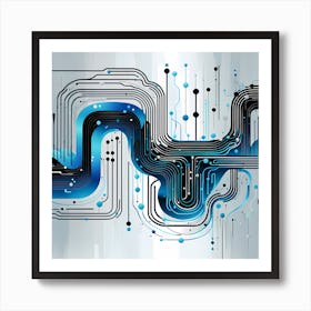 Abstract Circuit Board, circuit board abstract art, technology art, futuristic art , electronics Poster