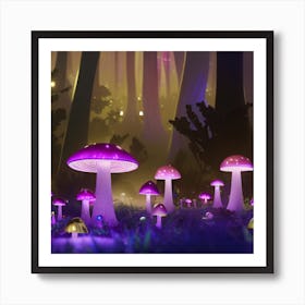 Mushroom Forest Art Print