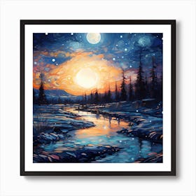 Nostalgic Holiday Brushstrokes Art Print