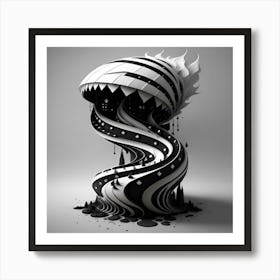 Black And White Abstract Painting Art Print