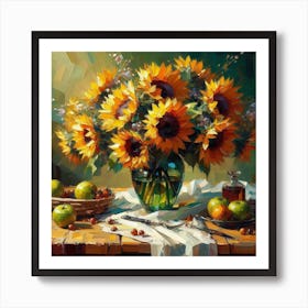 Sunflowers In A Vase Poster