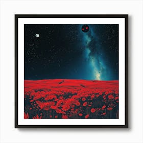 Red Poppies In The Sky Poster