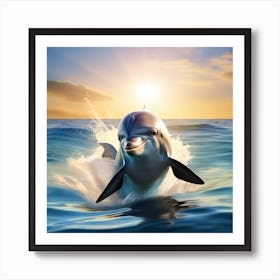 Dolphin Jumping In The Ocean Art Print