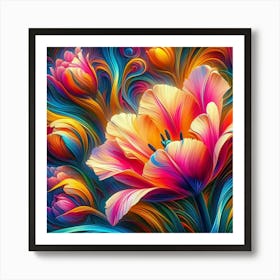 Colorful Flowers Art Print