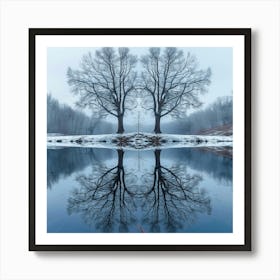 Reflection Of Trees Art Print