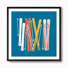 Retro Ski 1 Square Art Print