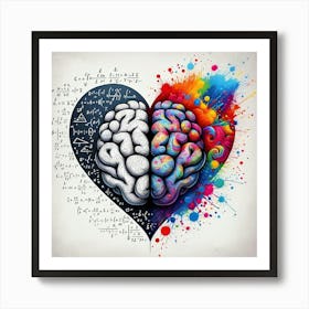 Brain Heart Math Equations Science Anatomy Biology Medical Research Intelligence Art Print