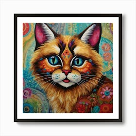 Rag Doll Cat With Blue Eyes Art Print