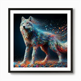 Abstract, wolf of cubes 1 Art Print