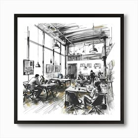 A Startup Incubator Hand Drawn Sketch Illustrati 1718666724 2 Art Print